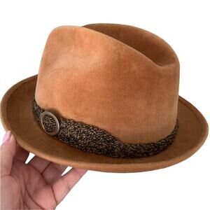 Vintage 1950's Stetson The Sovereign Cognac Velour Hat Small